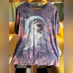 Moonlit Fairy Graphic Tie-Dye Tee - Purple/Pink